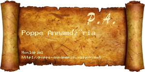 Poppe Annamária névjegykártya